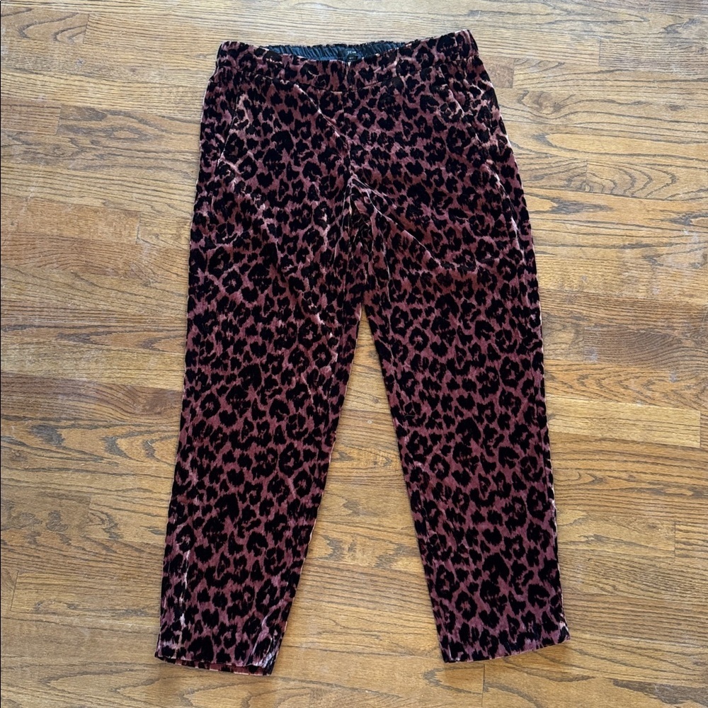 J. Crew Animal Print Velvet Pants size 12T